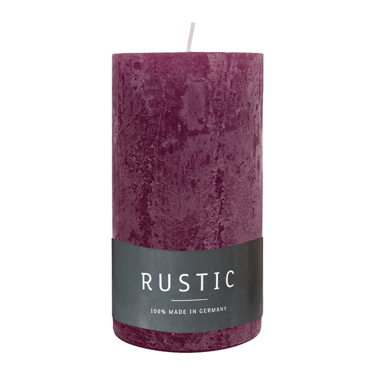 RUSTIC Stumpenkerze Erika, 110/60 mm, WENZEL, Brenndauer 38h, selbstverlöschend