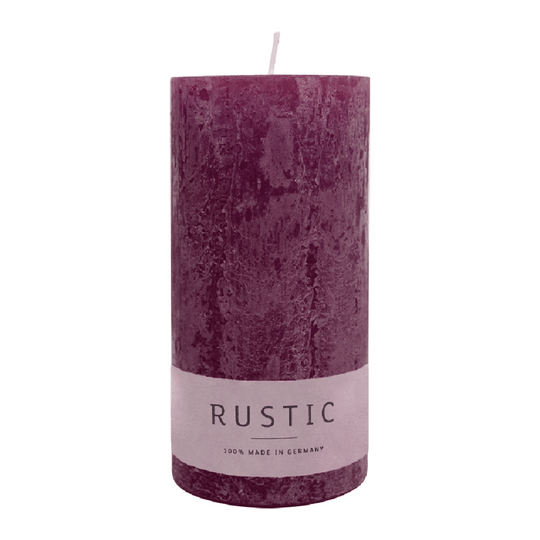 RUSTIC Stumpenkerze Erika, 140/70 mm, WENZEL, Brenndauer 69h, selbstverlöschend