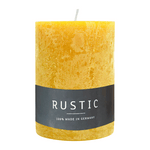 RUSTIC Stumpenkerze Gelb, 80/70 mm, WENZEL, Brenndauer 34h, selbstverlöschend