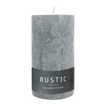 RUSTIC Stumpenkerze Silbergrau, 110/60 mm, WENZEL, Brenndauer 38h, selbstverlöschend