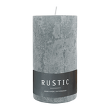 RUSTIC Kerze Silbergrau, 110x60 mm, WENZEL, 38h
