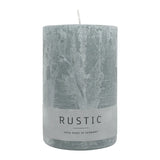 RUSTIC Kerze Silbergrau, 110x70 mm, WENZEL, 51h