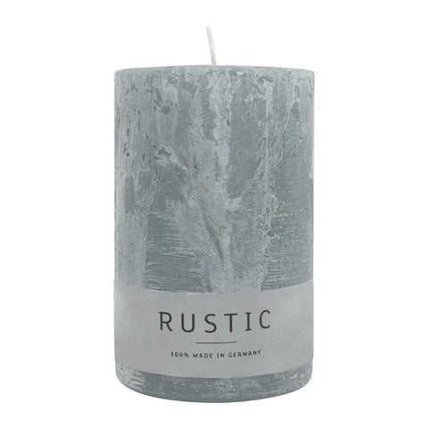 RUSTIC Kerze Silbergrau, 110x70 mm, WENZEL, 51h