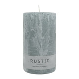 RUSTIC Kerze Silbergrau, 140/80 mm, WENZEL, 76h