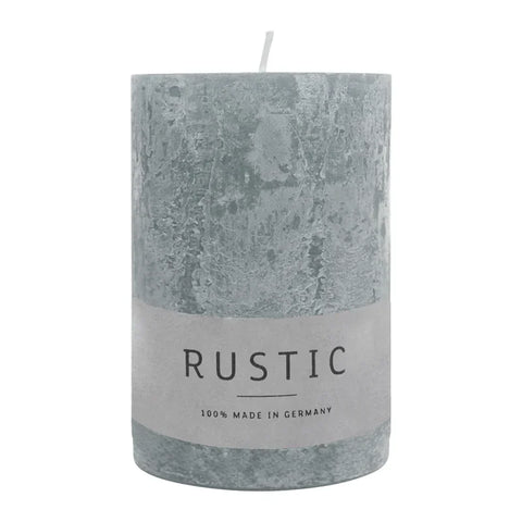 RUSTIC Kerze Silbergrau, 80/60 mm, WENZEL, 25h