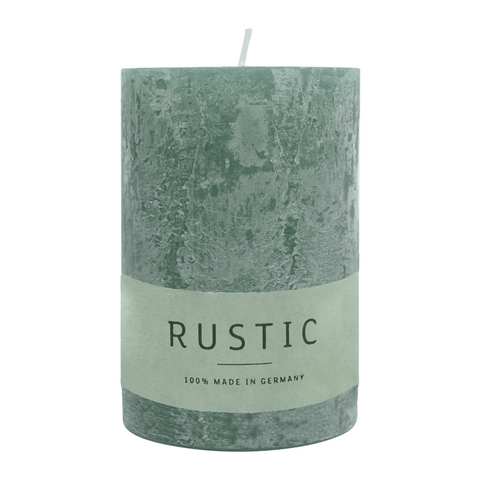RUSTIC Kerze Smaragd, 80/60 mm, WENZEL, 25h