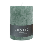 RUSTIC Stumpenkerze Smaragd, 80/70 mm, WENZEL, Brenndauer 34h, selbstverlöschend