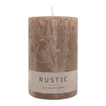 RUSTIC Stumpenkerze Stein, 110/70 mm, WENZEL, Brenndauer 51h, selbstverlöschend