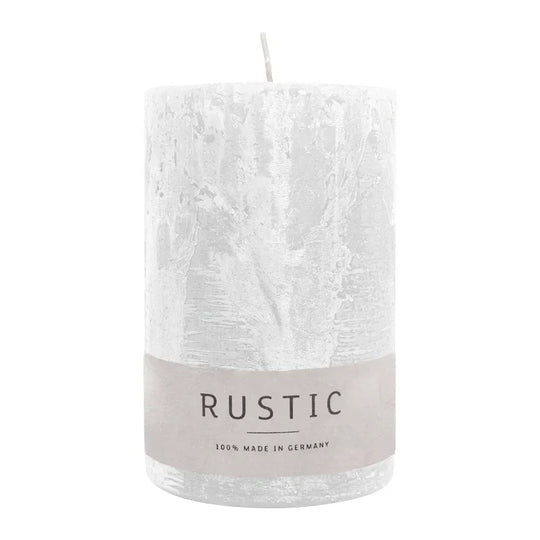 RUSTIC Stumpenkerze Weiß, 110/70 mm, WENZEL, Brenndauer 51h, selbstverlöschend