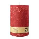 Stumpenkerze aus Paraffin, Rot, Country, 100/150 mm, KERZENFARM HAHN, Brenndauer ca. 88h - luterne.shop