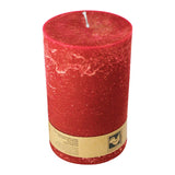 Stumpenkerze aus Paraffin, Rot, Country, 100/150 mm, KERZENFARM HAHN, Brenndauer ca. 88h - luterne.shop