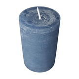 Wiedemann Rustik Stumpenkerze 90x58 mm in Graublau – Rußarm, durchgefärbt & ideal für stilvolle Dekoration