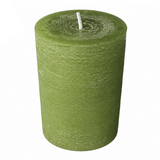 Wiedemann Rustik Stumpenkerze 140x100 mm in Olive – Rußarm, durchgefärbt & ideal für stilvolle Dekoration