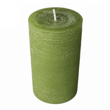 Wiedemann Rustik Stumpenkerze 190x100 mm in Olive – Rußarm, durchgefärbt & ideal für stilvolle Dekoration