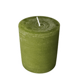 Wiedemann Rustik Stumpenkerze 80x68 mm in Olive – Rußarm, durchgefärbt & ideal für stilvolle Dekoration