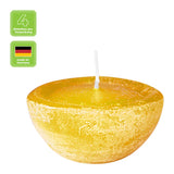 Schwimmkerzen, Mimose, Rustic, WENZEL, 80/35 mm, Brenndauer ca. 7h, 4 Stück - luterne.shop