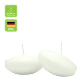 Schwimmkerzen groß, Elfenbein, 80/40 mm, WENZEL, Brenndauer ca. 8h, 8 Stück - luterne.shop
