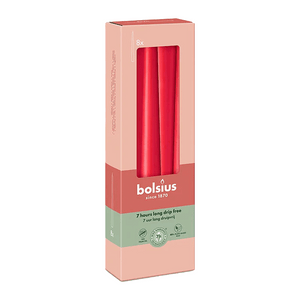 Spitzkerzen Zartes Rot, 245/24 mm, BOLSIUS, Brenndauer 7h, 8 St.