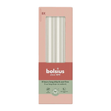 Stabkerzen, Wolkiges Weiß, BOLSIUS Essentials, 20/230 mm, Brenndauer ca. 8h, 8 Stück pro Verpackung, Torpedokerzen, Dinnerkerzen