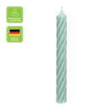 WENZEL RUSTIC TWIST Stabkerzen 250/28 mm in Smaragd – Rußarm, durchgefärbt & ideal für stilvolle Dekoration