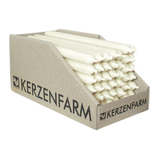 Stabkerzen Elfenbein, 180/13 mm, KERZENFARM HAHN, Brenndauer 2,5h, 49 St.