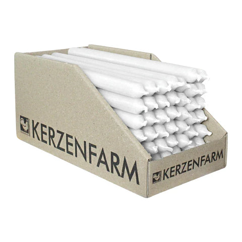 Stabkerzen Weiß, 180/13 mm, KERZENFARM HAHN, 2,5h, 49 St.