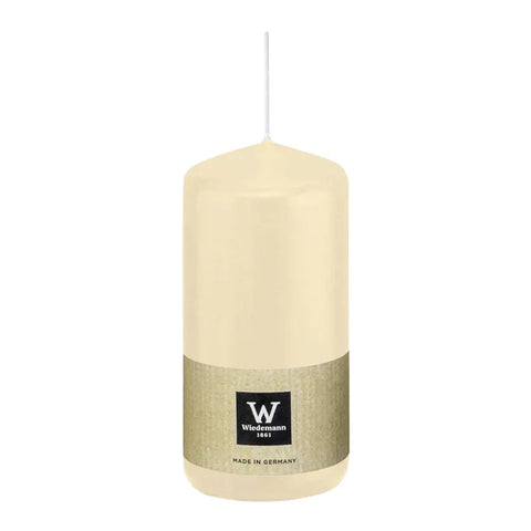 Stumpenkerze aus Paraffin, Bisquit, Wiedemann, 200/78 mm, Brenndauer ca. 119h - luterne.shop