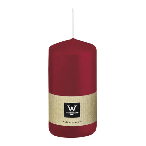 Stumpenkerze aus Paraffin, Bordeaux, Wiedemann, 130/68 mm, Brenndauer ca. 52h - luterne.shop