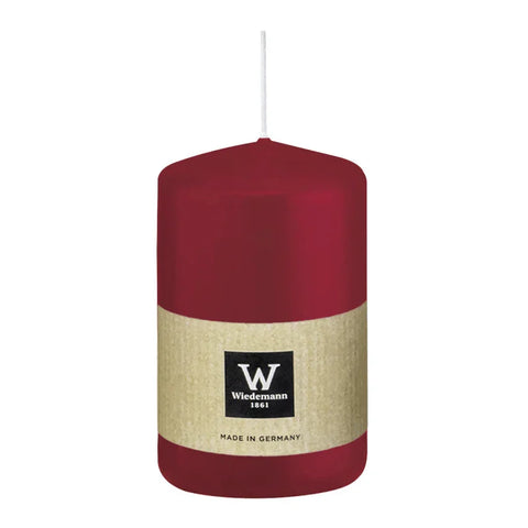 Stumpenkerze aus Paraffin, Bordeaux, Wiedemann, 80/58 mm, Brenndauer ca. 29h - luterne.shop