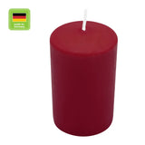 Stumpenkerze aus Paraffin, Bordeaux, Wiedemann, 80/58 mm, Brenndauer ca. 29h - luterne.shop
