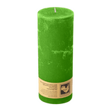 Stumpenkerze aus Paraffin, Grün, Country, 70/190 mm, KERZENFARM HAHN, Brenndauer ca. 72h