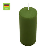 Stumpenkerze aus Paraffin, Olive, Wiedemann, 130/68 mm, Brenndauer ca. 52h - luterne.shop