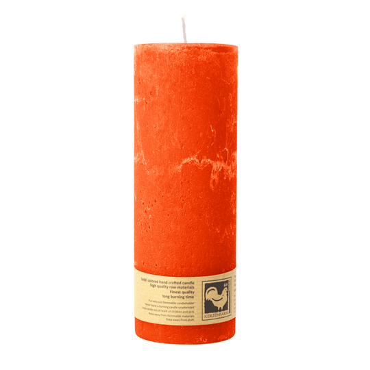 Stumpenkerze aus Paraffin, Orange, Country, 70/190 mm, KERZENFARM HAHN, Brenndauer ca. 72h