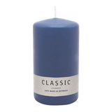 Stumpenkerze aus Paraffin, Polarblau, WENZEL, 100/60 mm, Brenndauer ca. 29h, selbstverlöschend