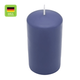 Stumpenkerze aus Paraffin, Polarblau, WENZEL, 100/60 mm, Brenndauer ca. 29h, selbstverlöschend