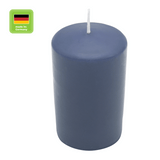 Stumpenkerze aus Paraffin, Polarblau, WENZEL, 150/80 mm, Brenndauer ca. 73h, selbstverlöschend