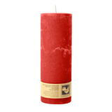 Stumpenkerze aus Paraffin, Rot, Country, 70/190 mm, KERZENFARM HAHN, Brenndauer ca. 72h