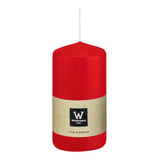 Stumpenkerze aus Paraffin, Rot, Wiedemann, 100/48 mm, Brenndauer ca. 23h - luterne.shop
