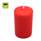 Stumpenkerze aus Paraffin, Rot, Wiedemann, 80/58 mm, Brenndauer ca. 29h - luterne.shop