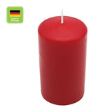Stumpenkerze aus Paraffin, Rubin, WENZEL, 100/60 mm, Brenndauer ca. 36h, selbstverlöschend - luterne.shop