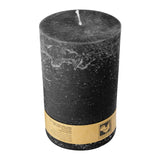 Stumpenkerze aus Paraffin, Schwarz, Country, 100/150 mm, KERZENFARM HAHN, Brenndauer ca. 88h