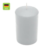 Stumpenkerze aus Paraffin, Silbergrau, WENZEL, 100/70 mm, Brenndauer ca. 44h, selbstverlöschend - luterne.shop