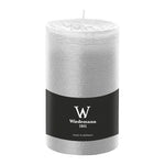 Marble Rustik Stumpenkerze Weiß, 130/78 mm, Wiedemann, Brenndauer 63h, durchgefärbt