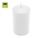 Stumpenkerze aus Paraffin, Weiß, WENZEL, 150/80 mm, Brenndauer ca. 90h, selbstverlöschend - luterne.shop