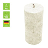 Stumpenkerze aus Stearin, Elfenbein, 64/135 mm, 100% pflanzlicher Wachs, KERZENFARM HAHN, Brenndauer ca. 41h - luterne.shop