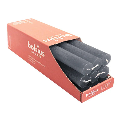 Rustik Stabkerzen Stürmisches Grau, 270/23 mm, BOLSIUS, 13h, 9 St.