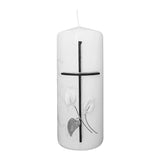Trauerkerze mit verziertem Ornament, Wiedemann, 200/78 mm, Gedenkkerzen - luterne.shop