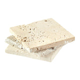Travertin Seifenablage quadratisch, Ovis Schafmilchseife, 10x10 cm - luterne.shop