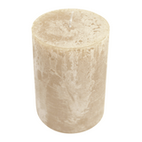WENZEL RUSTIC Stumpenkerze 80x70 mm in Creme – Rußarm, durchgefärbt & ideal für stilvolle Dekoration
