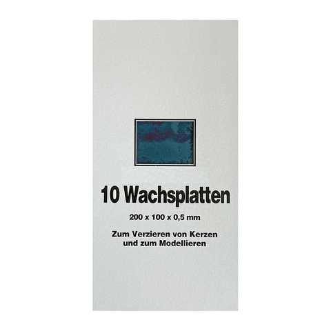 Wachsplatten Blaugrün, Zengerle, 200 x 100 x 0,5 mm, 10 St.